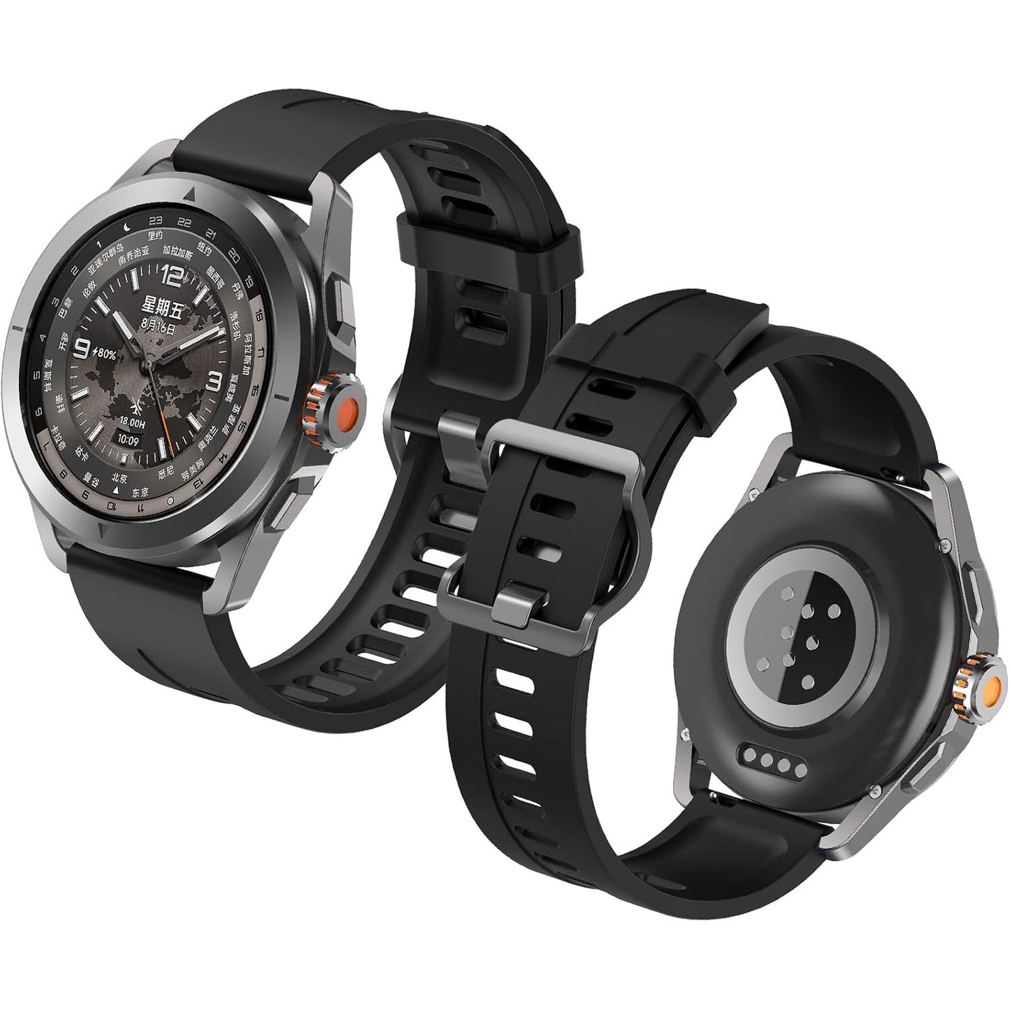 267352 - HAOFUN Rrip dore 22 mm për Xiaomi Watch S4/S3/S2/2/2 Pro, silikoni i butë, i zi