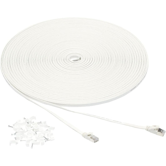 189866 - AMAZON BASICS Kabllo Gigabit Ethernet Cat-7 RJ45, 30.5m, e Bardhë