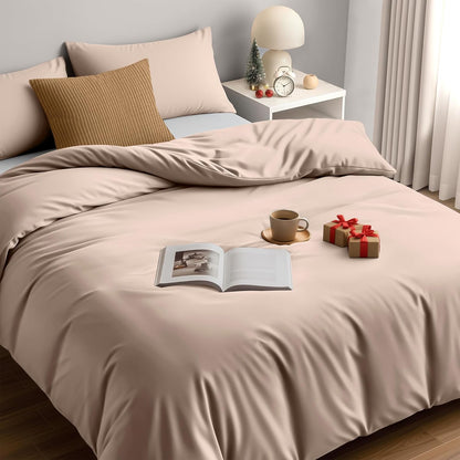 185882 - UTTOPIA BEDDING Set çarçafësh 200x200cm - Mbulesë jorgani mikrofibre 200x200cm + 2 Mbulesa jastëkësh 50x75cm - Bezhë