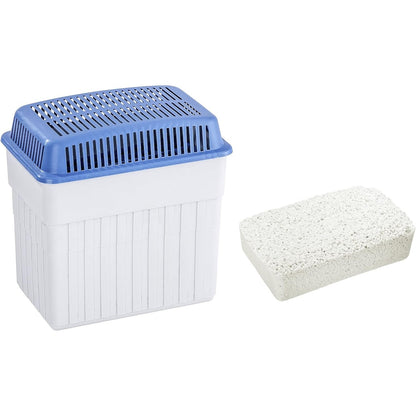 218221 - WENKO Vrasës lagështie me bllok granulash 2 kg, Tharës lagështie dhome, Kapacitet 2.8 l, 23 x 24 x 15.5 cm, Gri/Blu