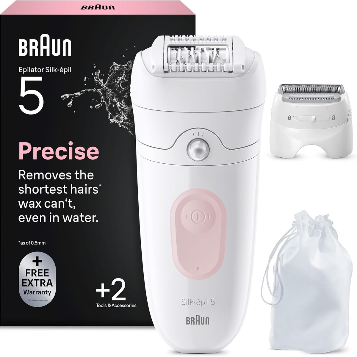 335862 - BRAUN Depilator elektrik Silk-Épil 5 për femra, 5-030, Flamingo Rozë
