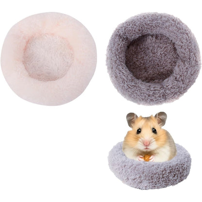 220328 - Fole për Hamsterë - 2 Fole, për kafshë të vogla, Shtretër të Butë, Gri-Bardhë
