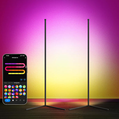 221417 - LUMINEXDESIGNS Llambë dyshemeje LED 150 cm, 2 copë, RGB, telekomandë, kontroll Alexa