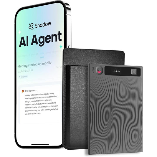267600 - MOBVOI Regjistrues zëri dixhital AI TicNote 64GB, me kuti, kontroll aplikacioni, mbi 120 gjuhë, transkriptim dhe përmbledhje AI, regjistrues dixhital audio për thirrje telefonike