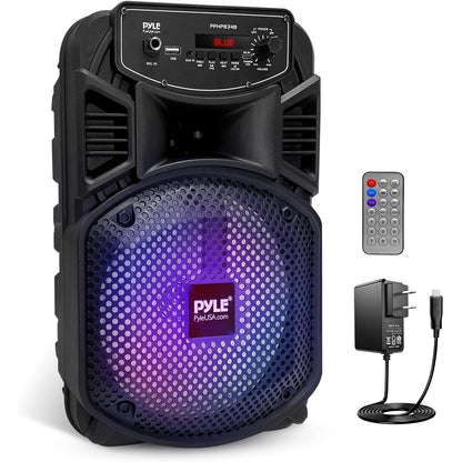 276487 - ALTOPARLANT Bluetooth Pyle PA, Makinë Karaoke, Kuti Muzike Bluetooth me Telekomandë, Altoparlant për Festa, i Rikarikueshëm, Subwoofer 8”, Tweeter 1”, Drita Festash, MP3/USB, Radio, 300W