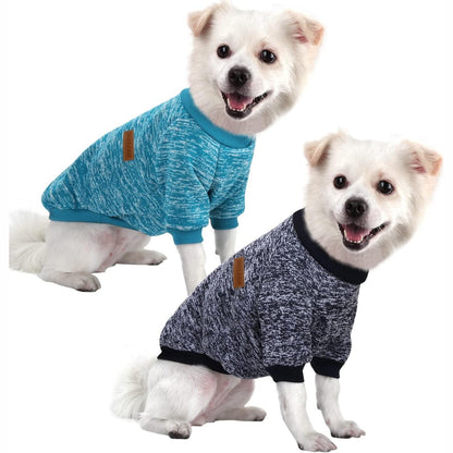 253790 - HUALISJI Bluzë për Qen të Mëdhenj, Bulldog Francez, 3XL, Blu+Blu Marine, e Ngrohtë dhe e Lehtë