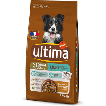 214425 - ULTIMA Ushqim për qen Medium-Maxi Light me mish pule dhe oriz, 7.5 kg