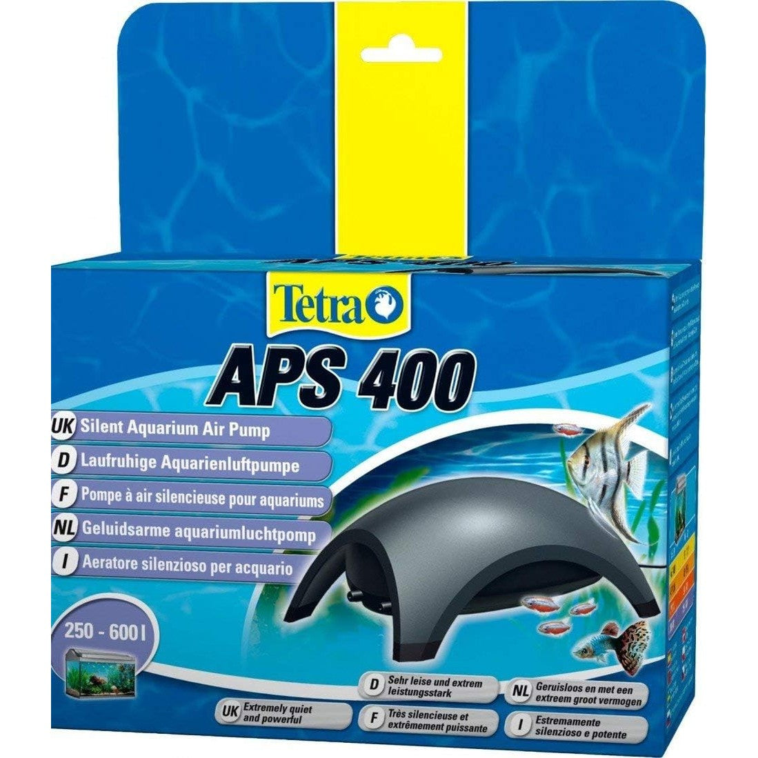 255333 - POMPË AJRI E HESHTUR TETRA APS400 PËR AKUARIUME NGA 250 DERI NË 600 LITRA, E ZEZË