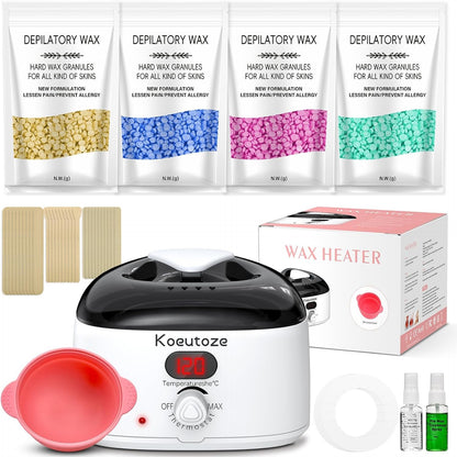 302289 - WANDOFOL Set Depilimi me Dyll, 4 Rruaza Depilimi 100g, Tas Silikoni, Spatula Druri, Ngrohës Dylli