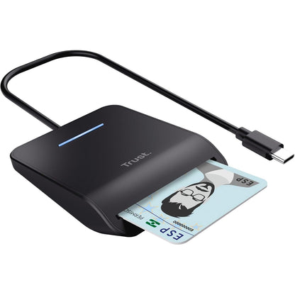 300081 - TRUST Lexues Kartash Primo USB-C DNI, Identiteti, FIPS 201, FIPS TAA, ISO 7816 Klasa A/B/C, Kabllo 100 cm, E zezë