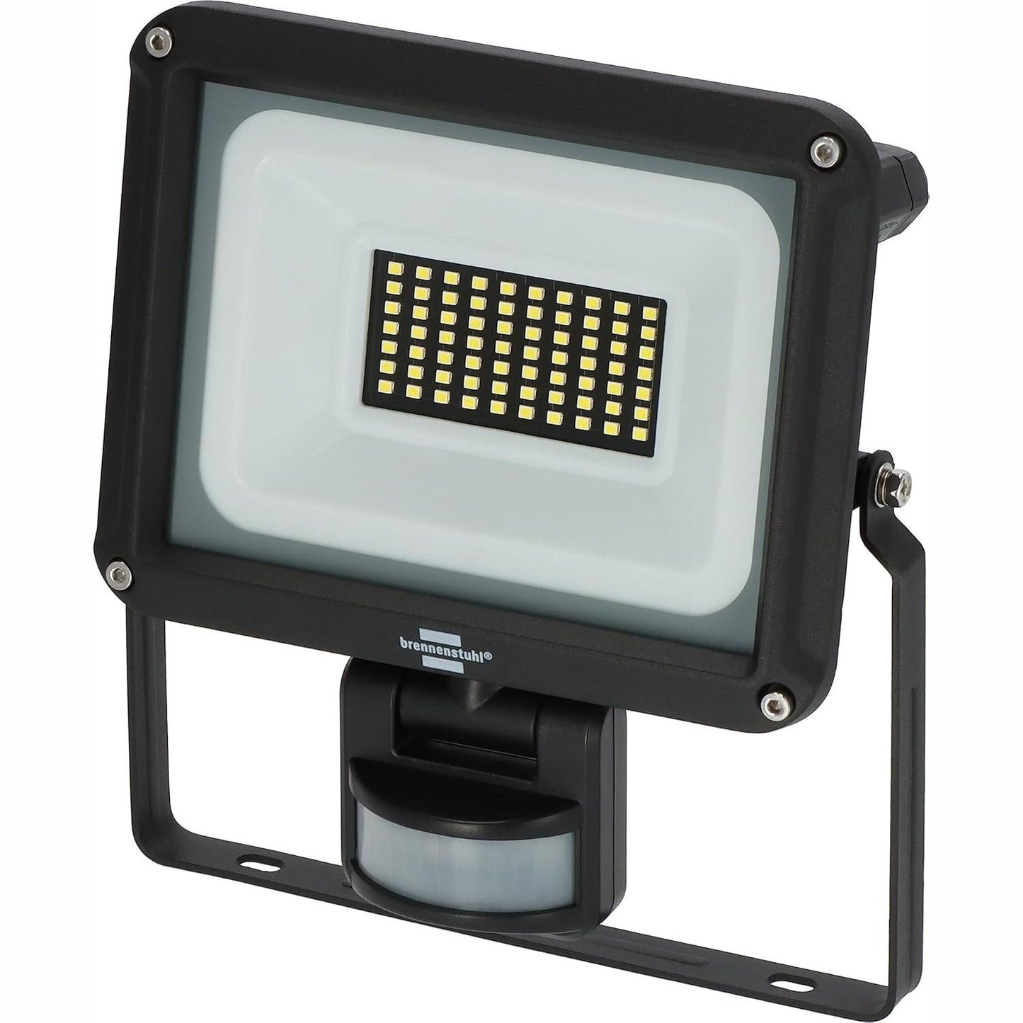 214076 - BRENNENSTUHL Llambë muri LED, IP65, 30W, 3450lm, 6500K, me detektor lëvizjeje dhe sensor muzgu.