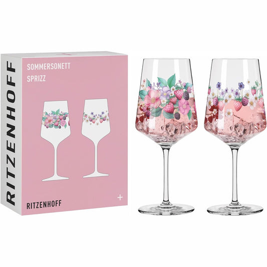 168138 - RITZENHOFF Gotë Aperitivi 500ml - Set prej 2 Copash me Motiv Manaferra - Seria Sonnet Veror - Prodhuar në Gjermani