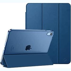 267362 - FINTIE Mbështjellëse për iPad 11 inç (A16) dhe 10.9 inç 2022 - Ultra e hollë, mbulesë e pasme transparente, gjumë/zgjim automatik, blu e errët