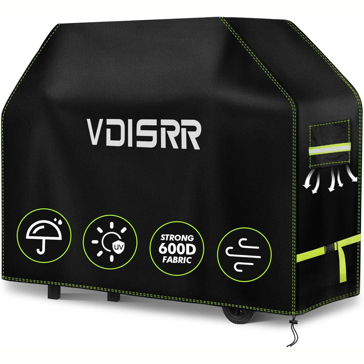 313270 - VDISRR Mbulesë skare 600D Oxford për punë të rënda 147x61x122 cm, Mbron skarën nga ndryshku dhe myku, me dritare ventilimi
