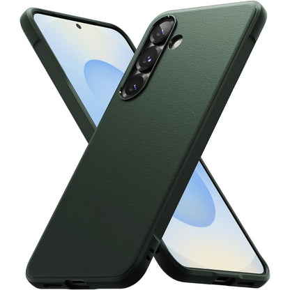 190000 - RINGKE Mbrojtëse përputhshme me Samsung S25 [Onyx], Material TPU i butë, Flexibile, Ultra e hollë, Rezistente ndaj Goditjeve dhe Kundër rrëshqitjes, Aksesor për mbulesën Galaxy S25 - Ngjyra Jeshile e Errët