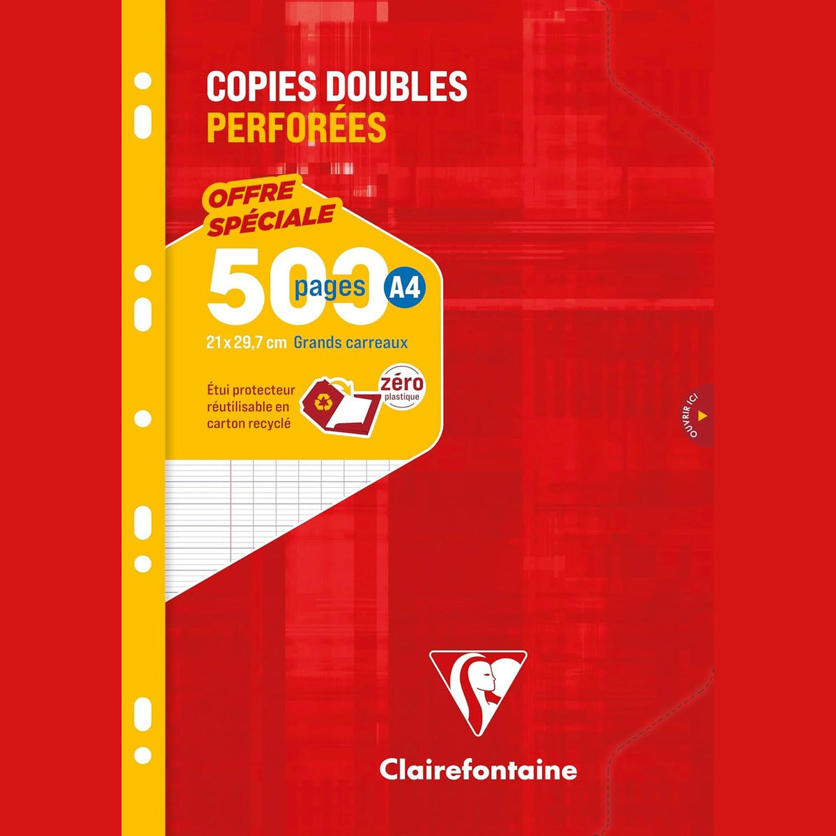 295422 - CLAIREFONTAINE 14791C Kuti me letër fotokopjimi A4 21x29.7 cm - 500 faqe - 90 g Letër e bardhë - Kuti e ripërdorshme