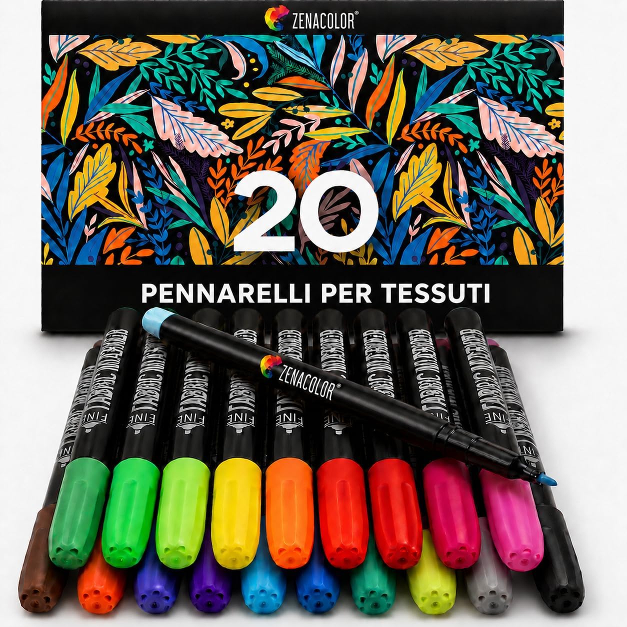 274481 - 20 Shënjues Tekstili dhe Pëlhure - Shënjues Pëlhure me Majë të Hollë Jo-Toksikë, të Pashlyeshëm dhe të Përhershëm - Idealë për Bluza, Çanta Pëlhure, Çanta Tote dhe Pëlhura të Tjera - Për Fëmijë dhe të Rritur
