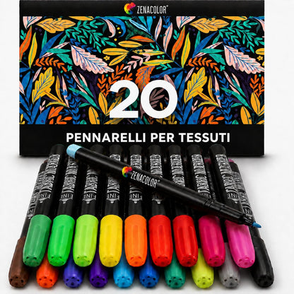 274481 - 20 Shënjues Tekstili dhe Pëlhure - Shënjues Pëlhure me Majë të Hollë Jo-Toksikë, të Pashlyeshëm dhe të Përhershëm - Idealë për Bluza, Çanta Pëlhure, Çanta Tote dhe Pëlhura të Tjera - Për Fëmijë dhe të Rritur