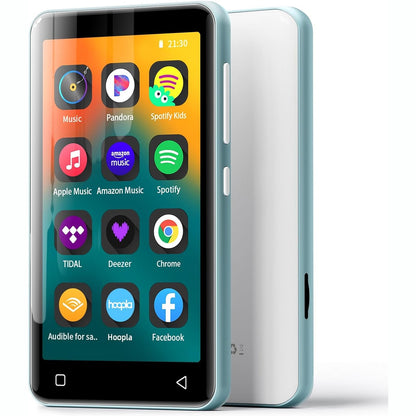 273017 - INNIOASIS MP3 player 80GB me Bluetooth dhe WiFi, MP3 dhe MP4 player muzikor me Spotify, ekran me prekje 4 inç 1080P (Blu akullnaje + e bardhë)