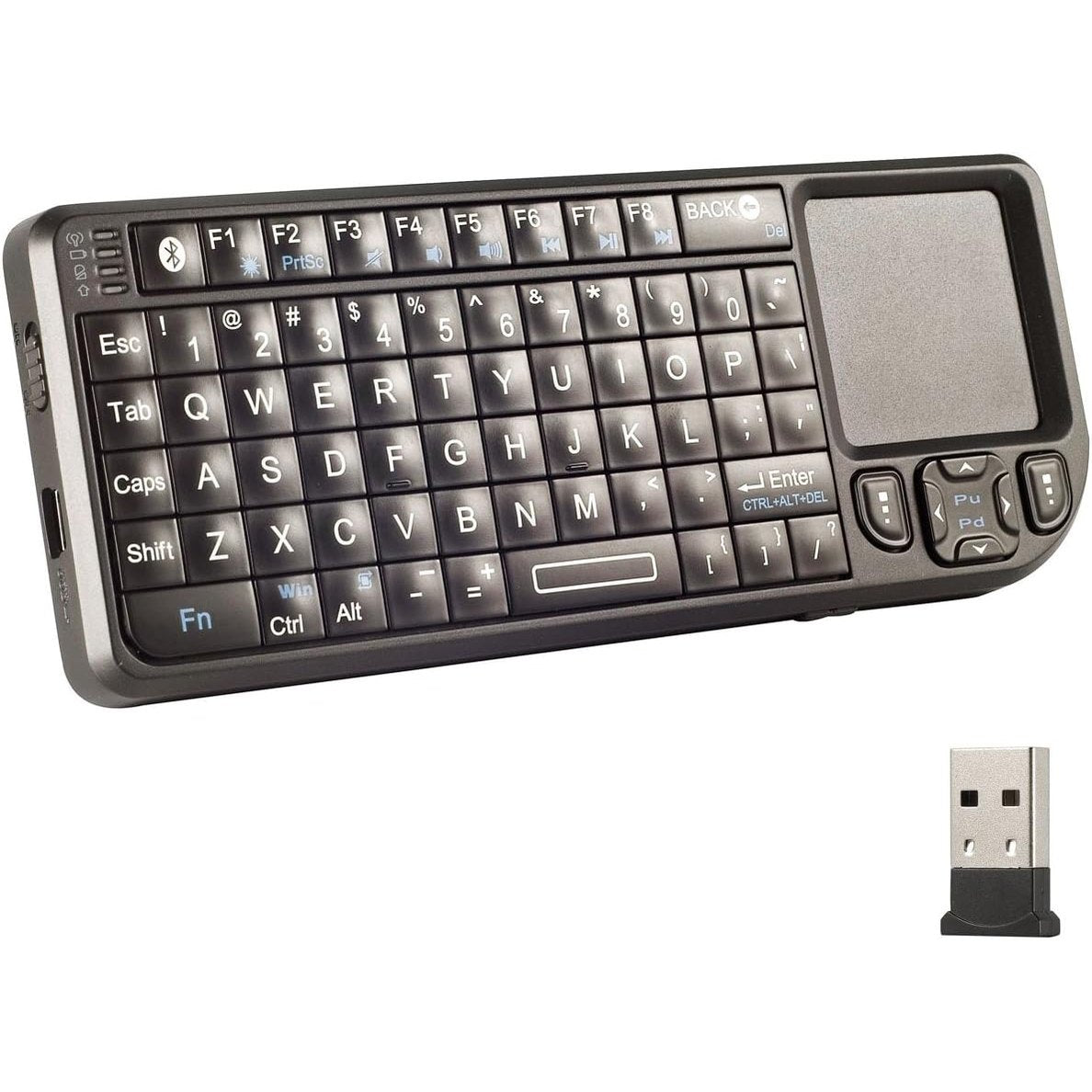 305299 - Rii Mini RT-MWK02, Tastierë Bluetooth me prekje dhe tregues lazeri