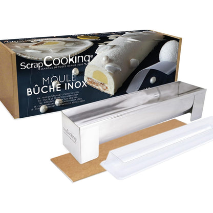 199963 - SCRAPCOOKING - Seti i Formave për Trungje Krishtlindjesh prej Çeliku Inox, Ulluqe Metalike, me Shtojcë dhe Recetë për Trung prej 3 Çokollatash - 1910