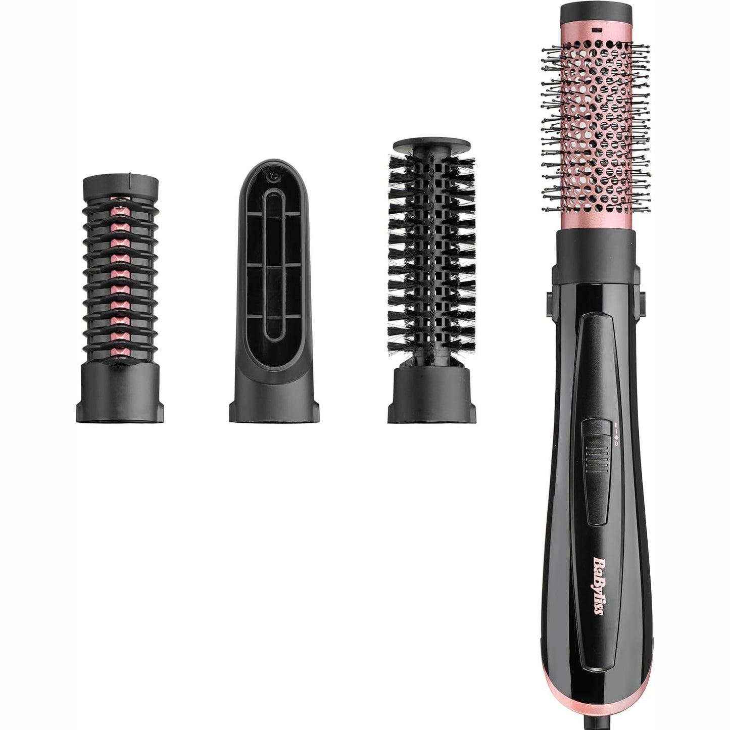 275016 - BaByliss Furçë me ajër të nxehtë Perfect Finish AS126E, 3 aksesorë, 2 cilësime nxehtësie, butoni Cool Shot, teknologji jonike, 1000W