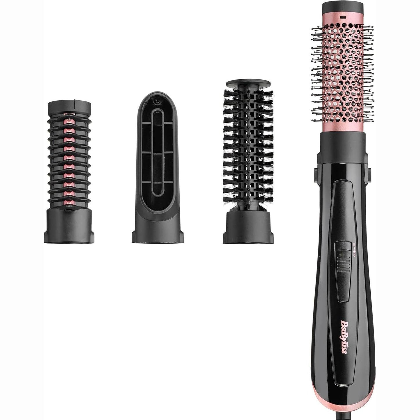 275017 - BaByliss Furçë me ajër të nxehtë Perfect Finish AS126E, 3 aksesorë, 2 cilësime nxehtësie, butoni Cool Shot, teknologji jonike, 1000W