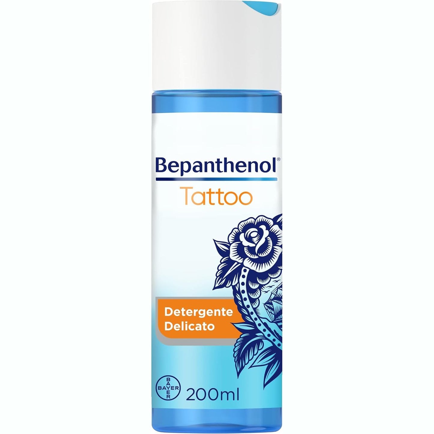 272408 - BEPANTHENOL PASTRUES I BUTË TATTOO ME PANTHENOL PËR RIGJALLËRIMIN E KUJDESIT PAS TATUAJVE, IDEAL PËR PASTRIM DHE MBROJTJE TATUAJESH, RINGJALL NGJYRAT, XHEL PA SAPUN 200 ML
