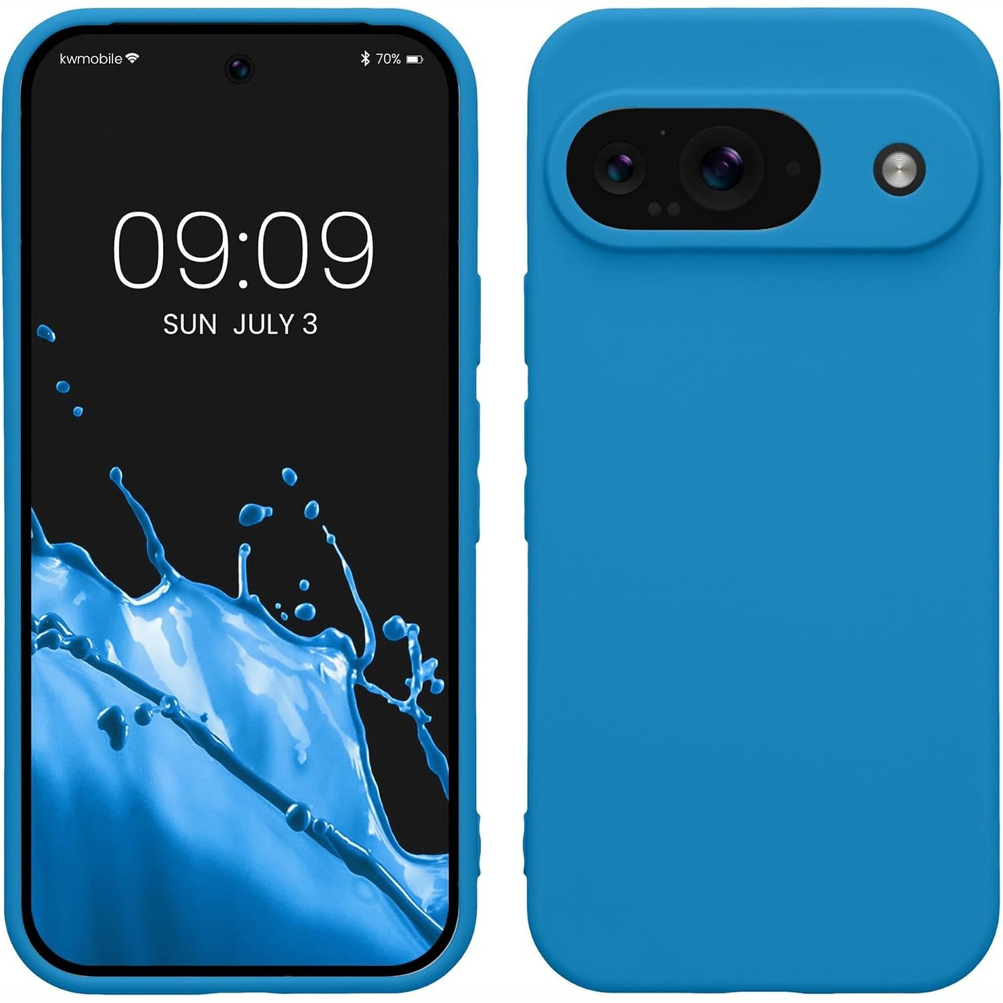320717 - KWMOBILE Mbrojtëse për Google Pixel 9 - Mbrojtëse prej silikoni të butë - Mbulesë mbrojtëse - Reef blu