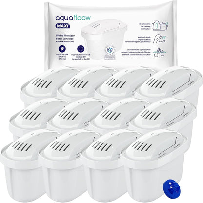 222015 - Aquafloow Set me 11 fishekë filtri uji, I pajtueshëm me Brita Maxtra+, Maxtra Pro, Marella, Style, Elemaris, Zvogëlon klorin, gëlqeren, metalet e rënda