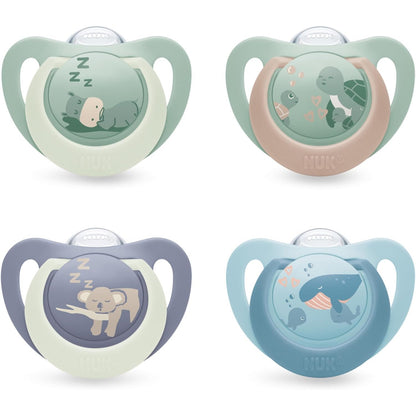 275686 - NUK Biberon për bebe First Choice, 18-36 muaj, 4 copë, ortodontik, që shkëlqen në errësirë