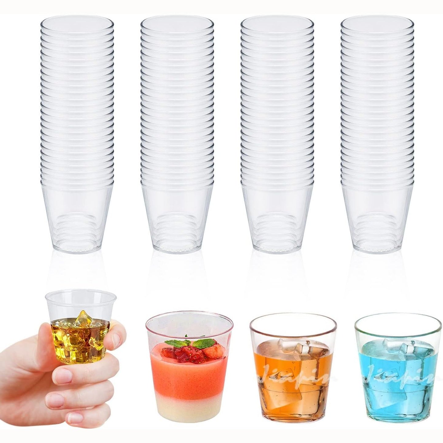 277588 - Gota plastike për meze, 100 copë 30ML, të ripërdorshme, për festa, dasma, piknikë, ditëlindje, kamping