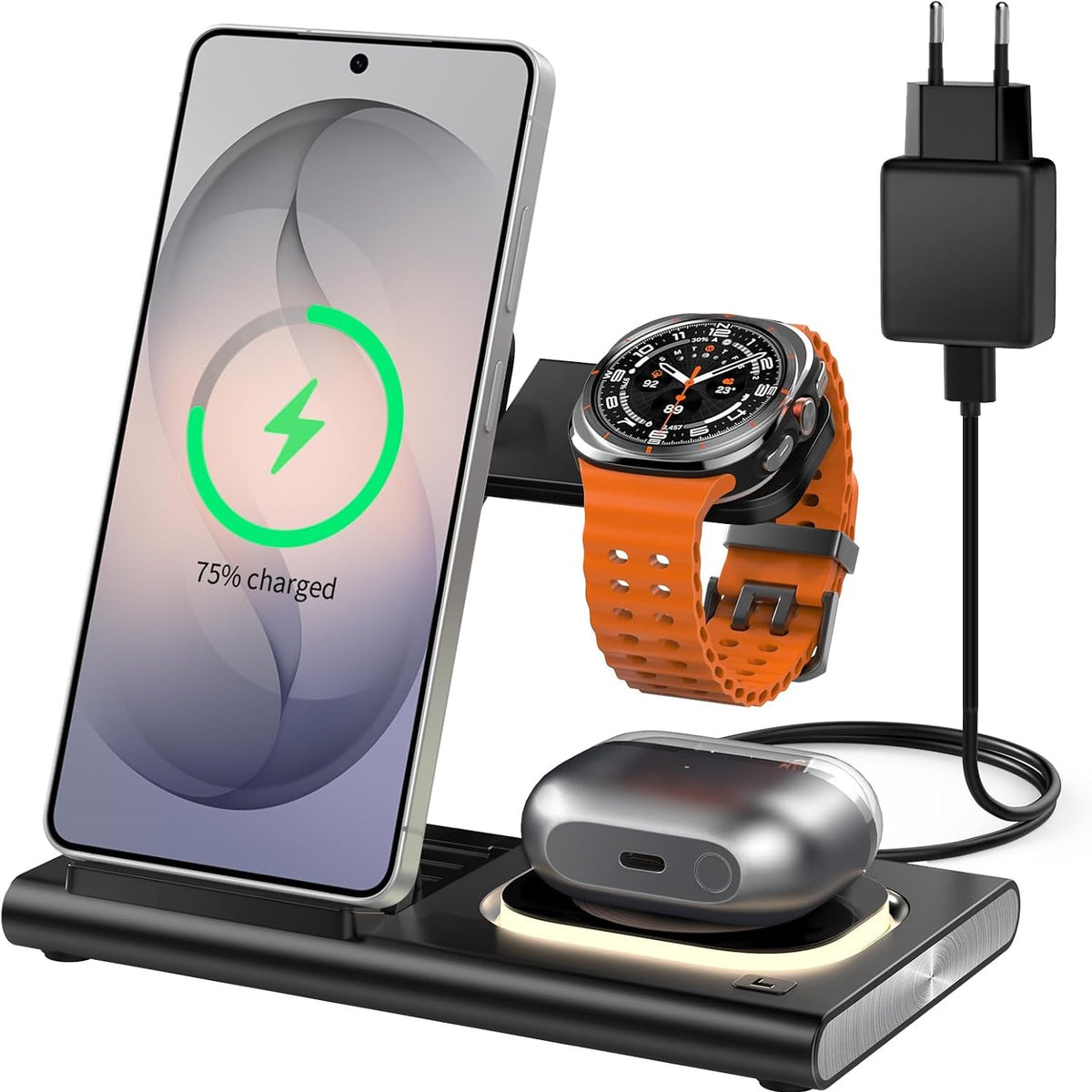 310023 - Samsung Stacion karikimi 3 në 1 për Stacionin e karikimit induktiv [I palosshëm dhe me dritë nate]