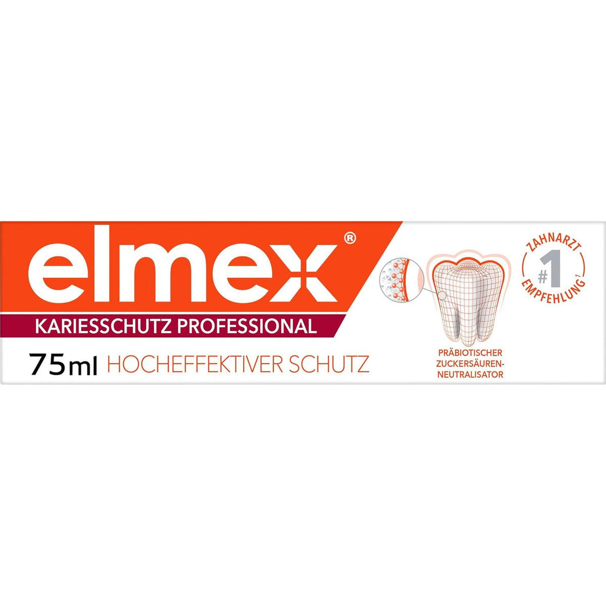 290495 - ELMEX Pastë dhëmbësh për mbrojtjen profesionale të kariesit, 75 ml - pastrim mjekësor i dhëmbëve me neutralizues të acidit të sheqerit