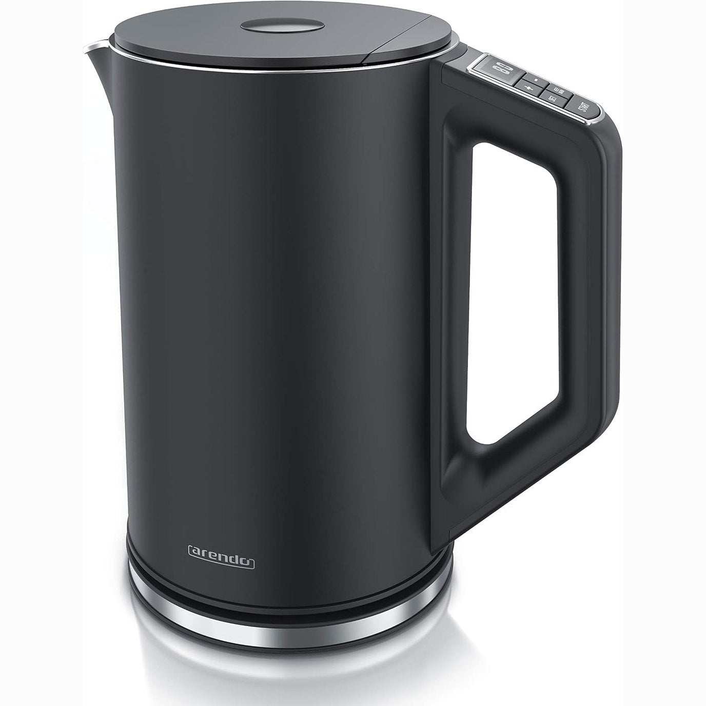 277437 - ARENDO Çajnik Çelik Inoks 1.5L, 2200W, kontroll temperature 40-100 gradë, dizajn me mure të dyfishta, i zi