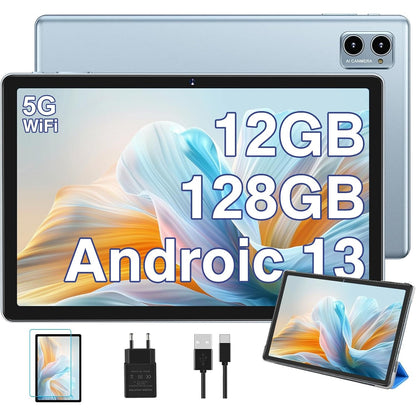 295816 - OANGCC - Tableti Android 13 10 Zoll - 12(6+6) GB RAM + 128GB (TF 512GB/1TB) - 5G + 2.4G WiFi, BT 5.0, Octa-Core 2.0GHz, 6000mAh, 5MP+8MP - Ngjyra: Blu