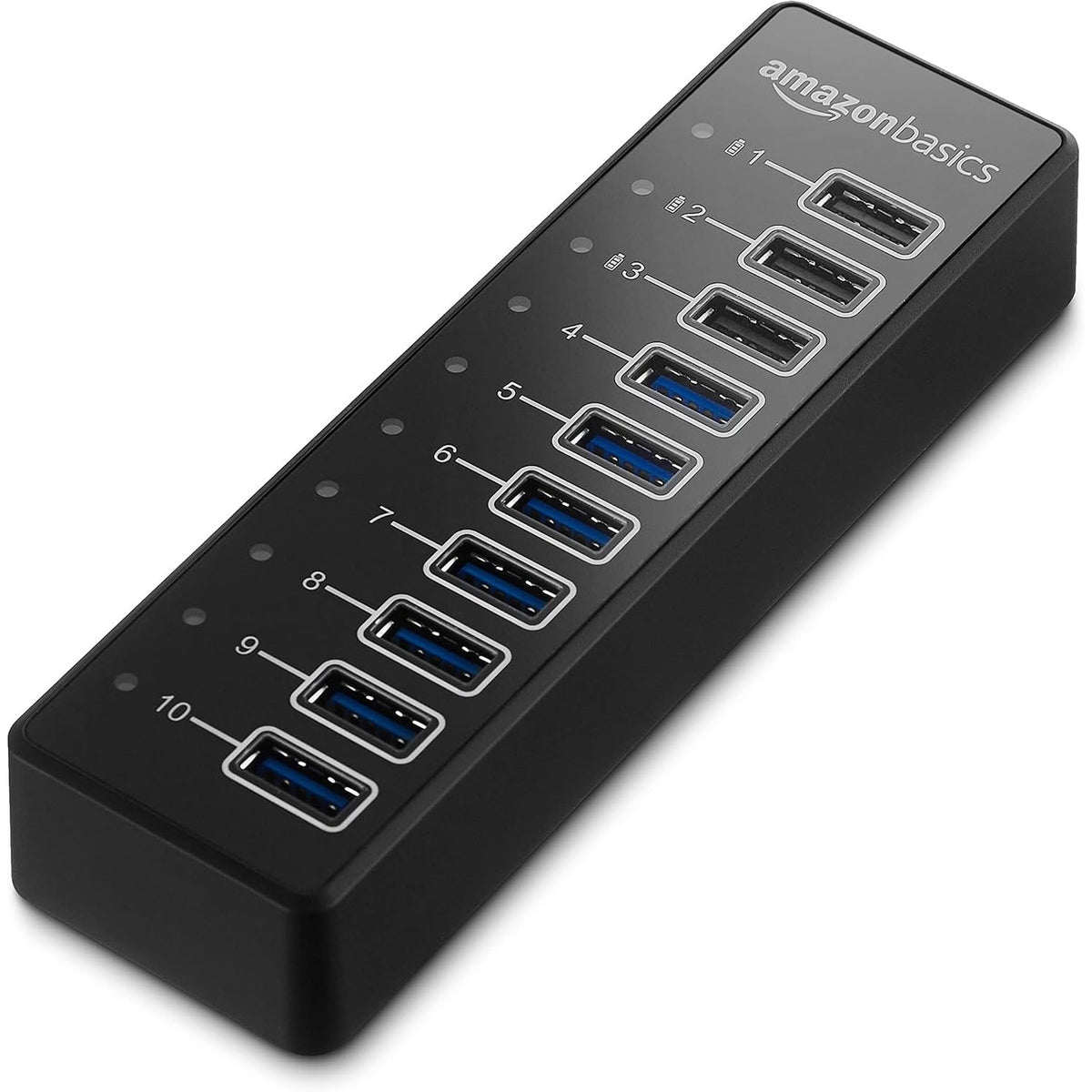 299354 - AMAZON BASICS Hub USB 3.1 me 10 porta dhe adaptor rryme - 65 W (20 V/3.25 A), i Zi