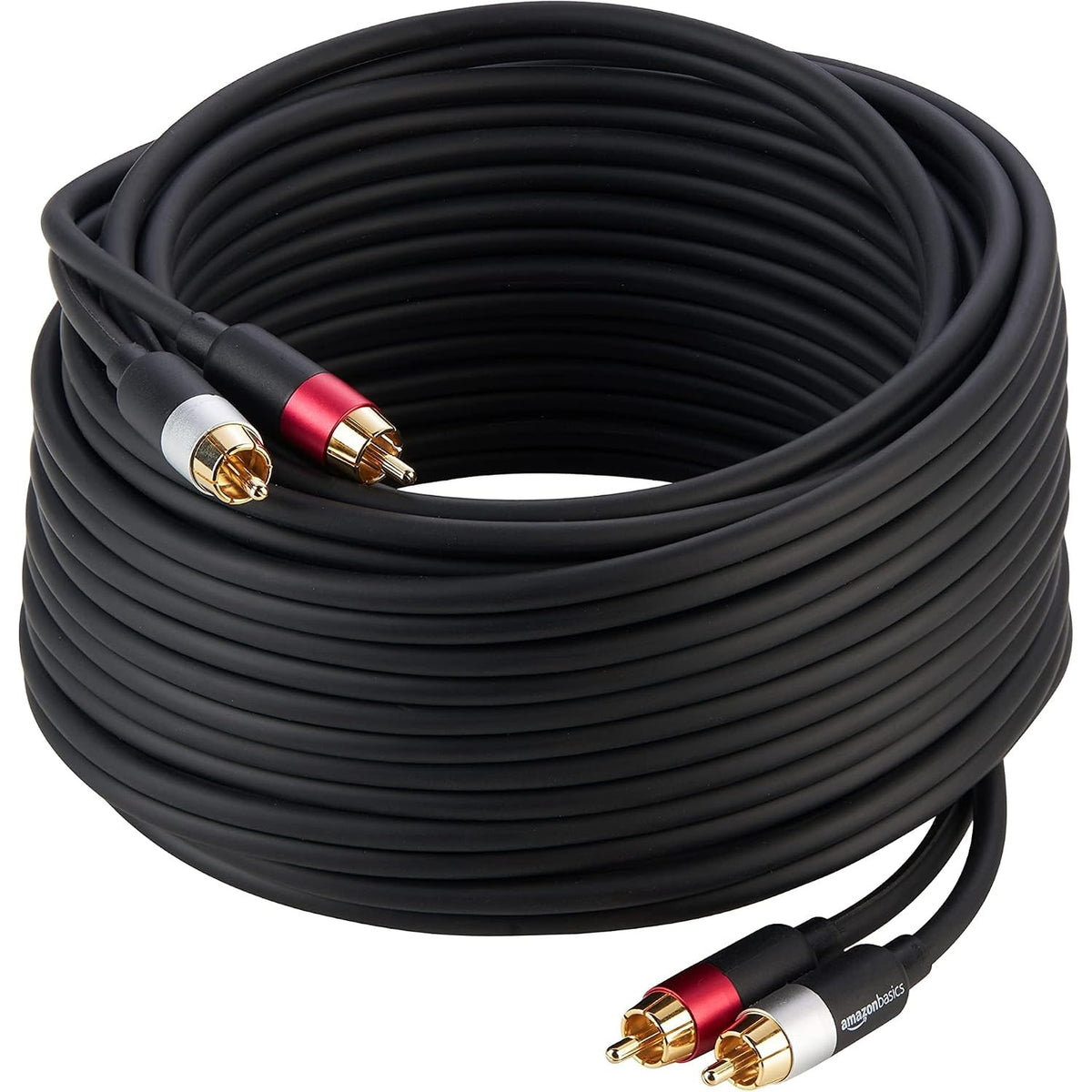 305505 - AMAZON BASICS Kabllo audio 2-Mashkull në 2-Mashkull RCA, 10 m, ngjyrë e zezë