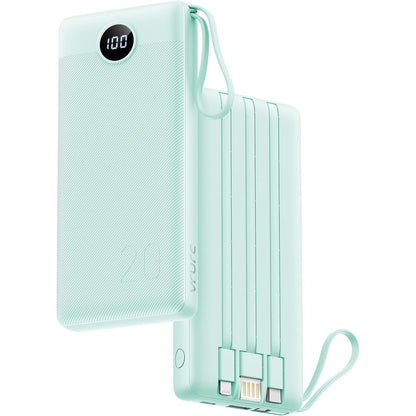 266361 - VRURC Bankë energjie 20000mAh me karikim të shpejtë 22.5W, me kabllo, ekran LED USB C, e pajtueshme me iPhone, Huawei, Samsung - Jeshile