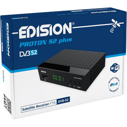 273248 - EDISION Proton S2 Plus - Marrës Satelitor Full HD DVB-S2 FTA - Mbështetje Unicable, USB Wi-Fi, LAN, HDMI, SCART, SPDIF, IR, USB Media Player, Telekomandë Universale 2-në-1
