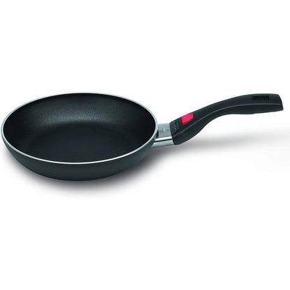 218047 - BALLARINI Tigan Click & Cook 24 cm, alumini me shtresë jo-ngjitëse Keravis, dorezë të palosshme, ideal për kamping, i prodhuar në Itali, i zi