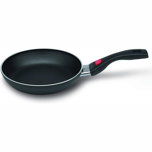218047 - BALLARINI Tigan Click & Cook 24 cm, alumini me shtresë jo-ngjitëse Keravis, dorezë të palosshme, ideal për kamping, i prodhuar në Itali, i zi