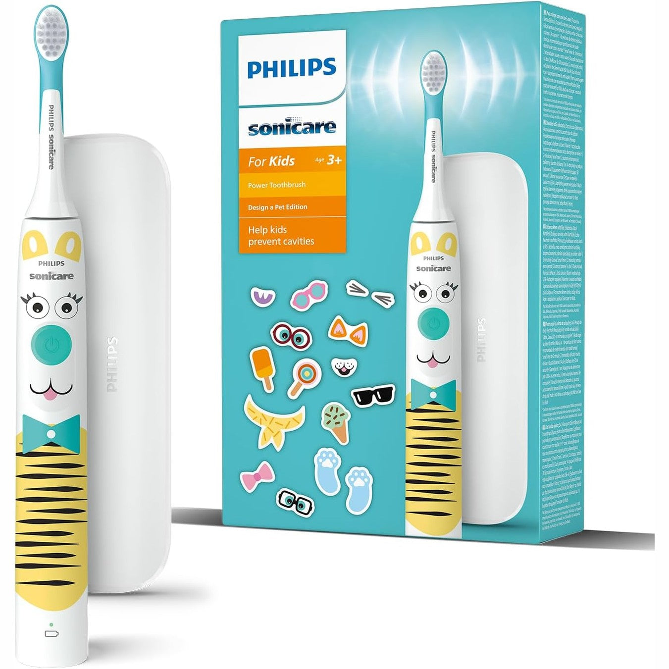 315890 - PHILIPS Furçë dhëmbësh elektrike Sonicare For Kids, Edicion për Kafshë Shtëpiake, çantë udhëtimi dhe karikues USB, Modeli HX3603/01