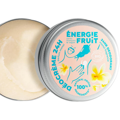301386 - ENERGIE FRUIT Krem Deodorant - 100% Natyral - 45g - Aromë Monoi - Pa Alkool - I Certifikuar Organik nga ECOCERT