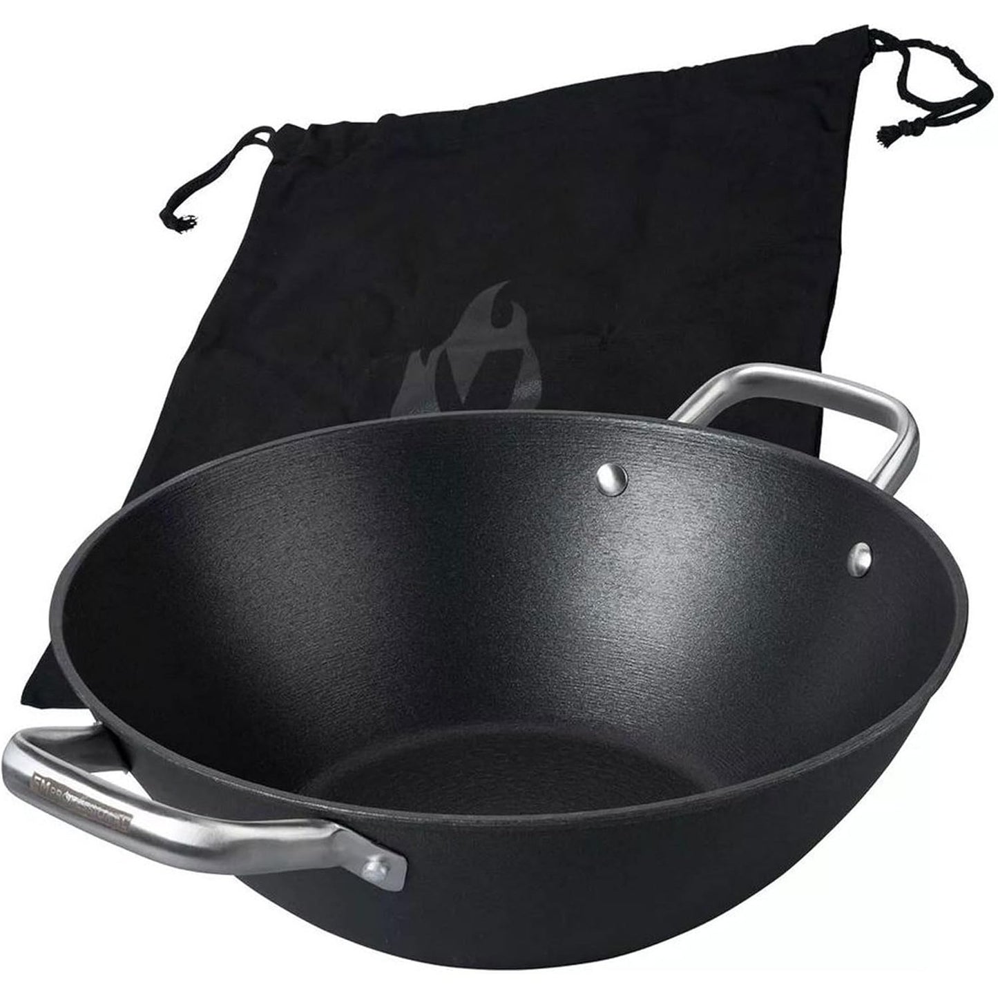 213262 - FMPROFESSIONAL Wok prej gize 32 cm – Tigan wok me shtresë jo ngjitëse – I përshtatshëm për të gjitha llojet e sobave (përfshirë induksionin) – afërsisht 33 x 42.8 x 12 cm