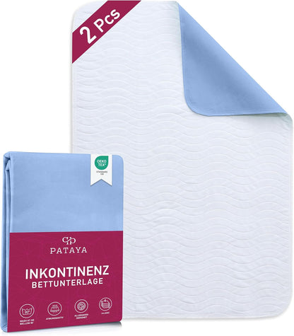 263095 - PATAYA Peceta për Inkontinencë të Larëshme 75x90 cm, Pako me 2 - Mbrojtëse Dysheku të Papërshkueshme nga Uji, Mbulesa Dysheku, Mbrojtje nga Lagështia