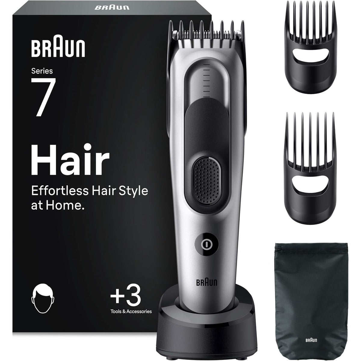 296595 - BRAUN Makinë prerëse flokësh HC7590, gri, për meshkuj, 7.5 cm