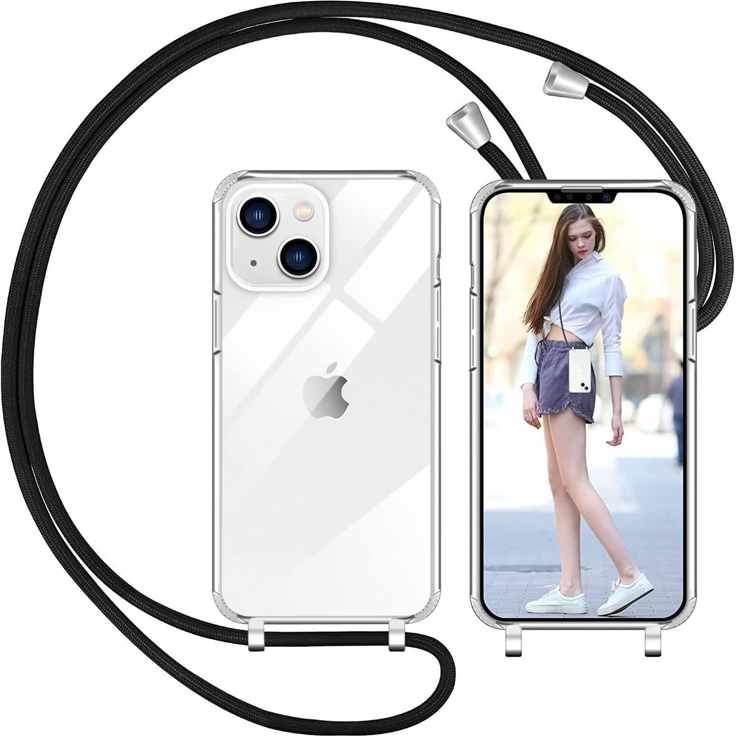 277282 - Nupcknn Mbrojtëse me kordon për iPhone 13, Mbrojtëse Telefoni Transparente, 6.1 inç