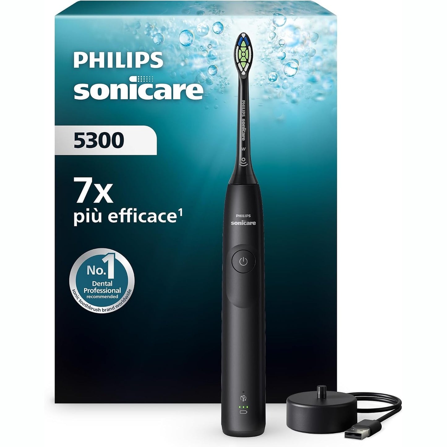 315558 - PHILIPS Sonicare 5300 HX7101/01, Furçë dhëmbësh Sonic, 2 nivele intensiteti, e zezë