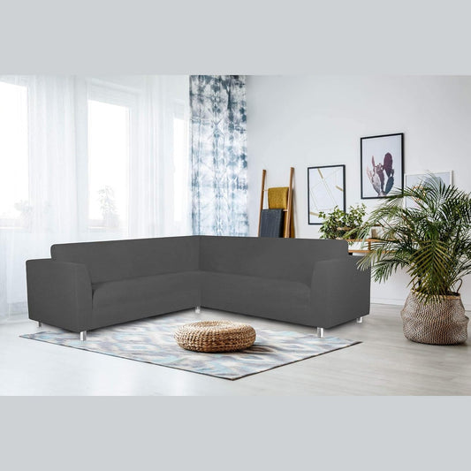 187139 - MBULESË DIVANI - Mbulesë Italike Elastike prej Liri, Përshtatshme për Shtratet 350cm-450cm, në Ngjyrë Gri të Errët